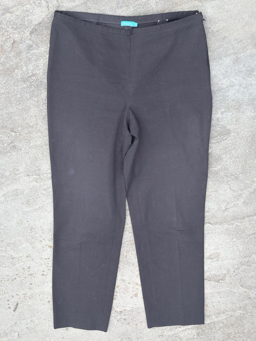 J.McLaughlin Side-Zip Ankle Pants Black Tailored Stretch Trousers Women's 4
